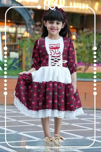 فستان شالكي رمضان للاطفال بالاسم
