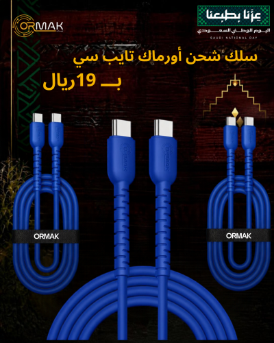 Ormac Type-C 60W Charging Cable - Blue