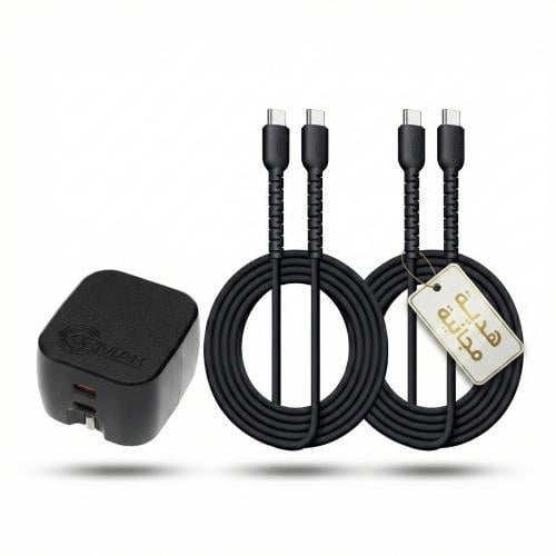 شاحن أورماك 35 وات منفذين تايب سي مع كيبل شحن 60 و...