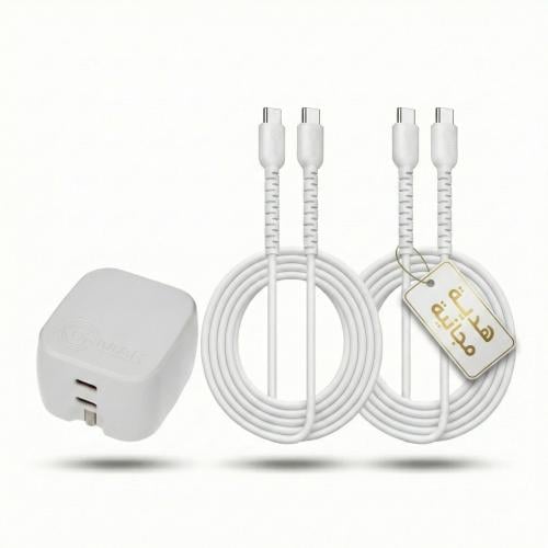 شاحن أورماك 35 وات منفذين تايب سي مع كيبل شحن 60 و...