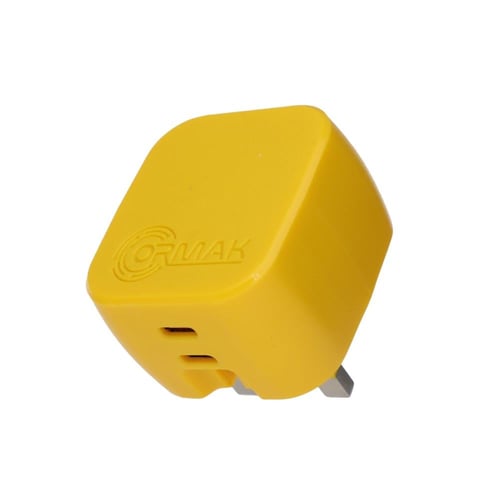 شاحن أورماك 35 وات منفذين تايب سي - اللون أصفر HA-...