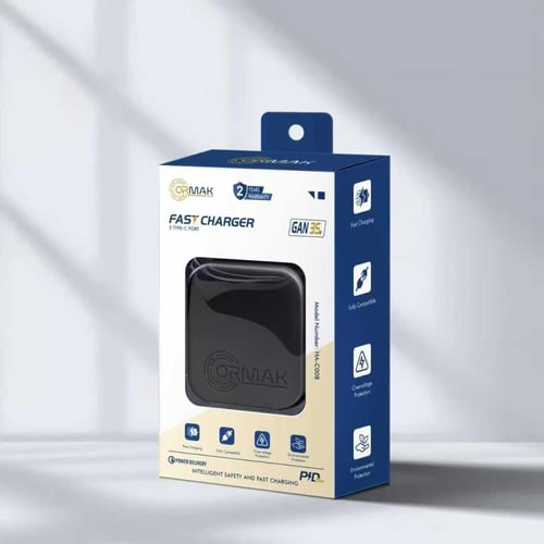 شاحن أورماك 35 وات منفذين تايب سي مع كيبل شحن 60 و...