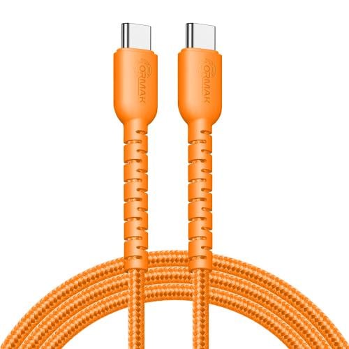 كيبل شحن أورماك تايب سي 60 وات مظفر - برتقالي HA-K...