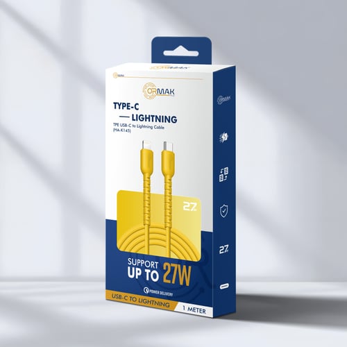 كيبل شحن أورماك تايب سي & آيفون - أصفر HA-K145