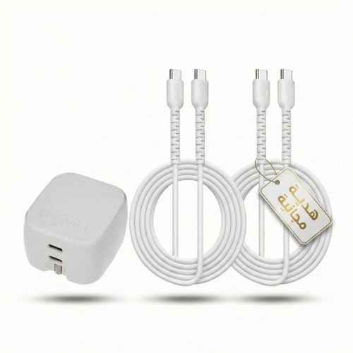 شاحن أورماك 35 وات منفذين تايب سي مع كيبل شحن 60 و...