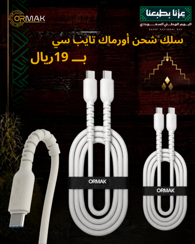 Ormac Type-C 60W Charging Cable - White HA-K102