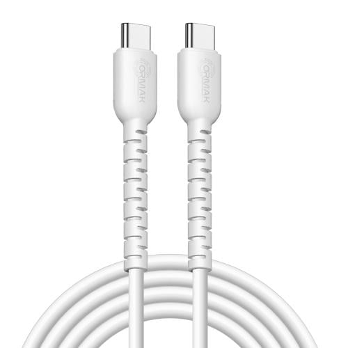 كيبل شحن أورماك تايب سي 60 وات - أبيض HA-K102