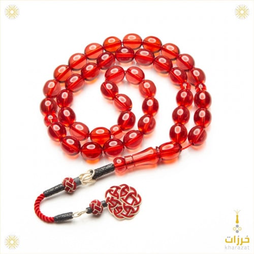 زعفراني احمر ترتروكي فواح مع طربزونة فضة عيار 1000