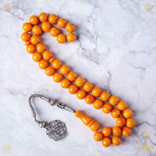 فاتوران اصفر برتقالي مع طربزونة فضة عيار 1000