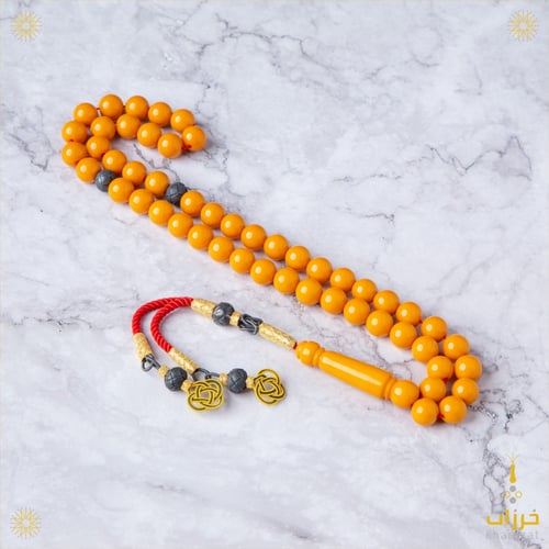 بكلايت بلجيكي أصفر - مع طربزونة و فواصل فضة عيار 1...