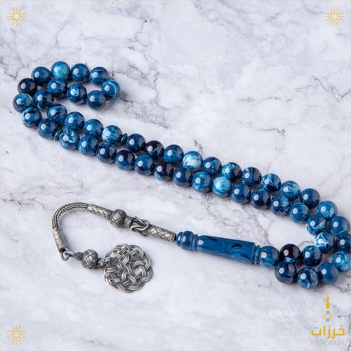 بكلايت بلجيكي كحلي معجن - مع طربزونة فضة عيار 1000