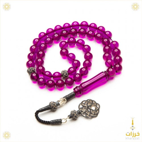 بكلايت بلجيكي بنفسجي شفاف مع فواصل و طربزونة فضة ع...