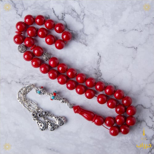 سندلس أحمر معرق مع فضة