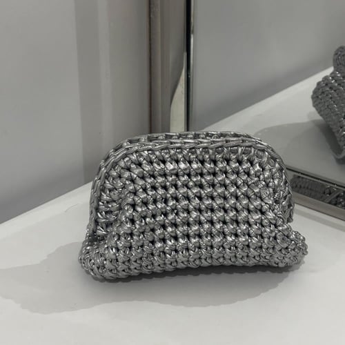 Light silver mini clutch