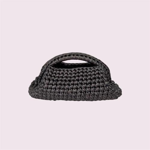 medium gray clutch بمقبض مقوس