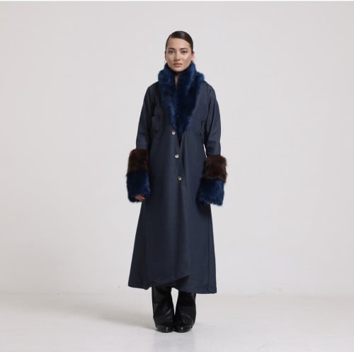 Denim Fur Coat
