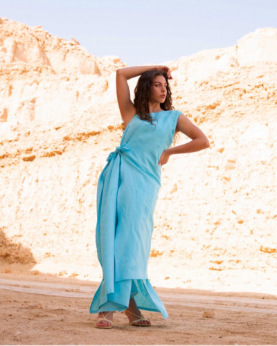 Wrap Maxi Dress in Linen