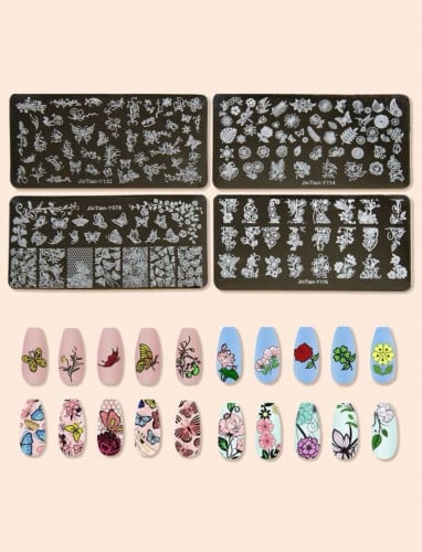 علبة اشكال لطابعة على الأظافر 4 حبات