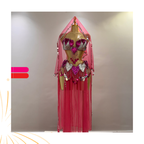 بدلة رقص مصري تاليا فخمة بثلاث قطع