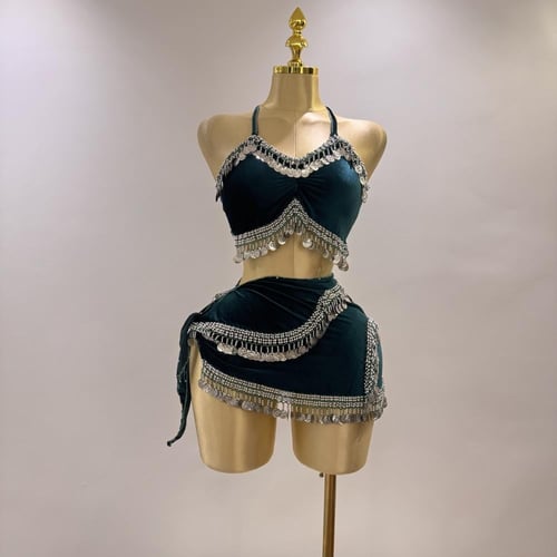 بدلة رقص شرقي قصيرة وفخمة متعددة الالوان