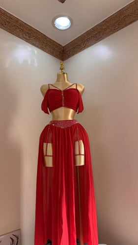 بدلة رقص شرقي فخمة تركوازي