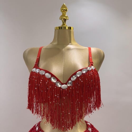 بدلة رقص شرقي ثلاث قطع ألوان متعددة