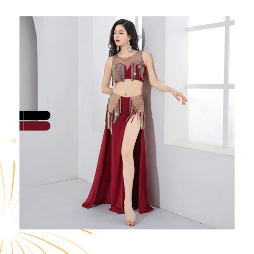 بدلة رقص شرقي لامعة وانيقة متعددة الالوان