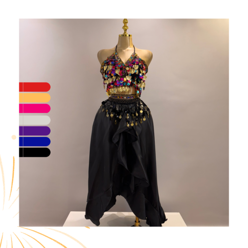 بدلة رقص بثلاث قطع للرقص الشرقي