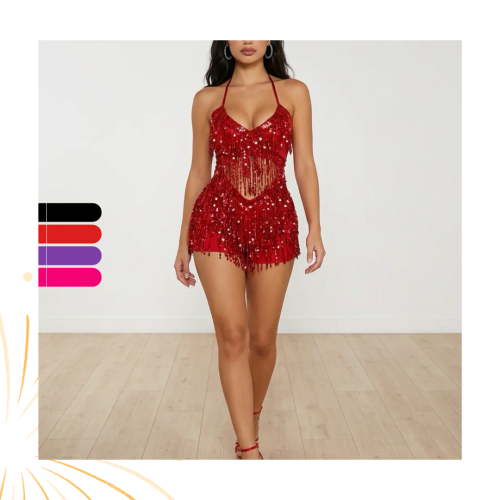 بدلة رقص شرقي بترتر ثلاث قطع