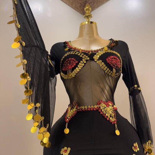 فستان رقص مصري متعدد الالوان