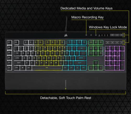 كيبورد العاب احترافي كورسير كي 55 | Corsair K55 RG...