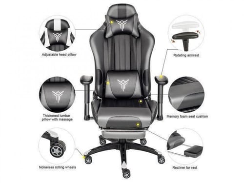 كرسي العاب احترافي رصاصي واسود | Gaming Chair ARMR...