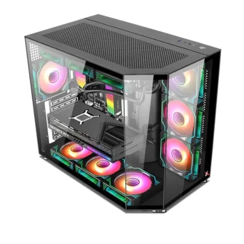 كيس Xtream Cystral II أسود — Mid Tower بزجاج مقسّى...