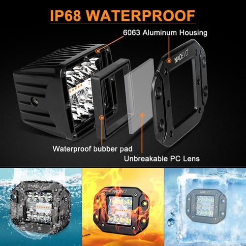 طقم كشافات ليد أوف رود 5in 144W وضعيات 6 NAOEVO لط...