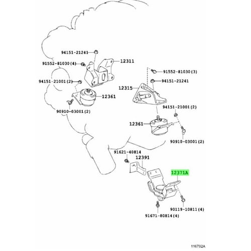 كرسي مكينة خلفي أصلي تويوتا FJ – رقم القطعة 123713...
