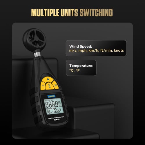 مقياس Anemo رقمي من أوتول ، مقياس سرعة حجم الهواء...