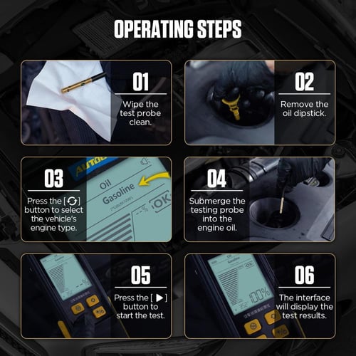 جهاز اختبار زيت المحرك AUTOOL AS503 مع شاشة رقمية...