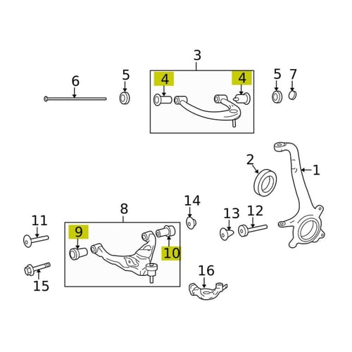 طقم جلب مقصات أمامية أصلية تويوتا لإف جي كروزر وبر...