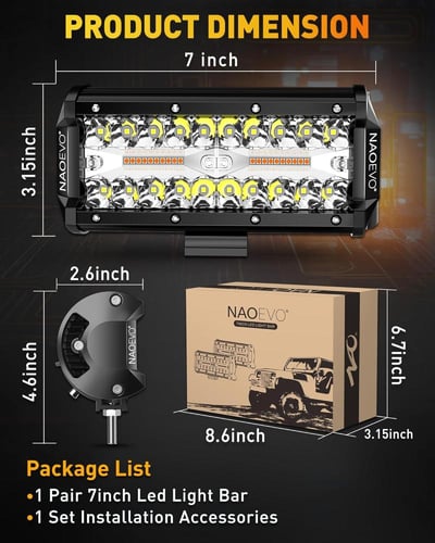 طقم كشافات ليد أوف رود 7in 240W وضعيات 6 NAOEVO
