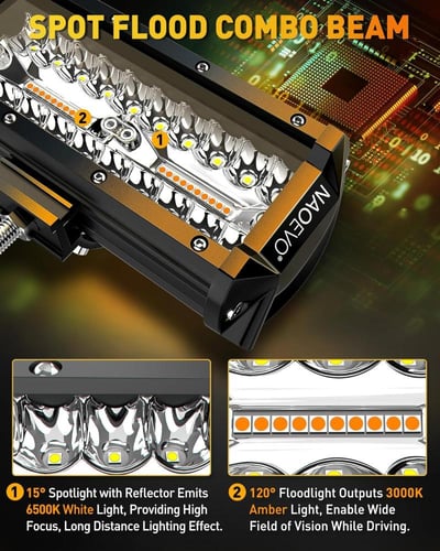 طقم كشافات ليد أوف رود 7in 240W وضعيات 6 NAOEVO