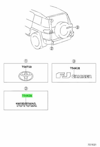 بليته شعار تويوتا 7544652050 | شعار باب الشنطة OEM