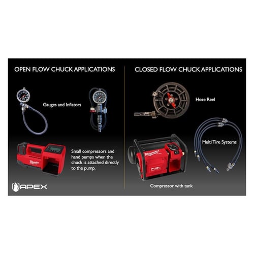 رأس لي كبس نفخ كفرات APEX Press-On Chuck – DUAL FL...