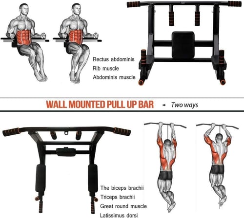 عقلة تمارين مثبتة على الحائط، متعددة الاستخدامات ل...