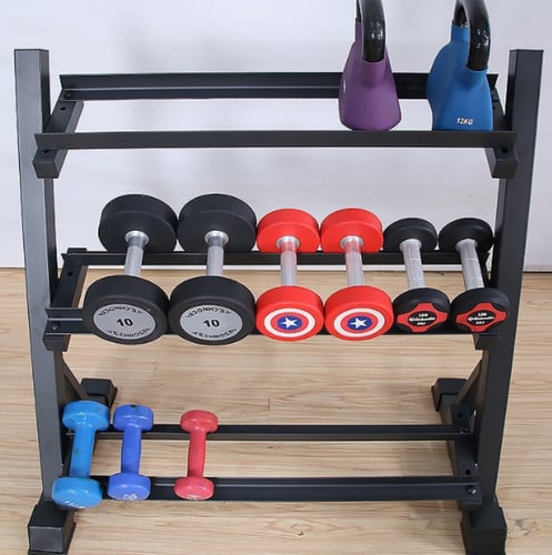 حامل دمبل وأثقال مكون من ثلاث رفوف