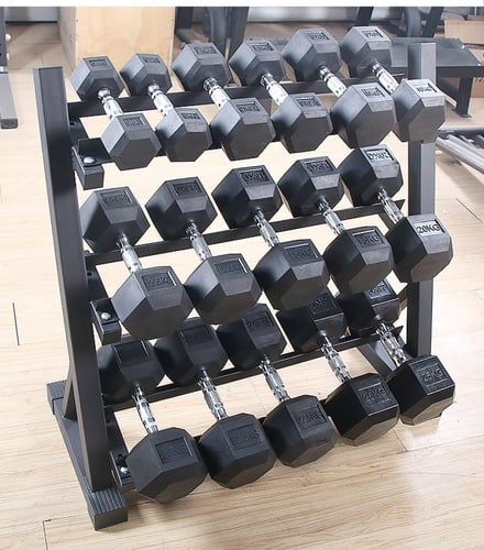 حامل دمبل وأثقال مكون من ثلاث رفوف