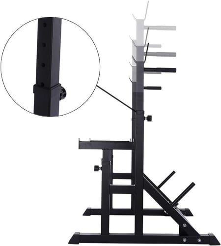 حامل أثقال وسكوات قابل للتعديل – رف تمرين الحديد ل...