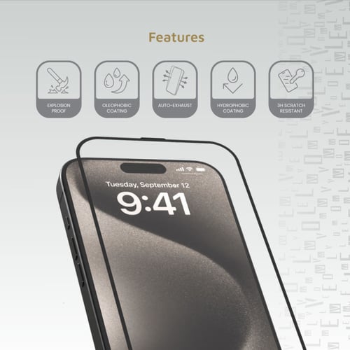 استيكر حماية أمامي شفاف لأجهزة ايفون 16 Levelo