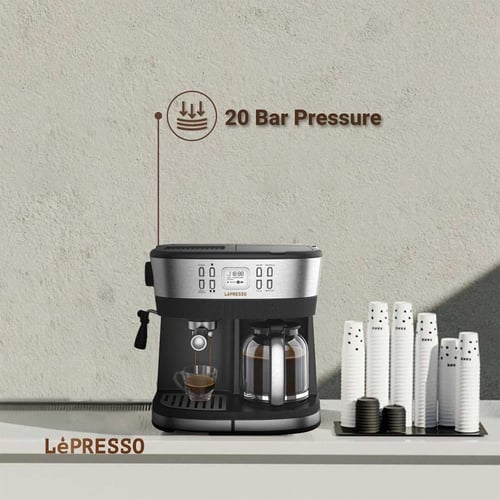 ماكينة قهوه 2*1 أسود 1700 واط Lepresso