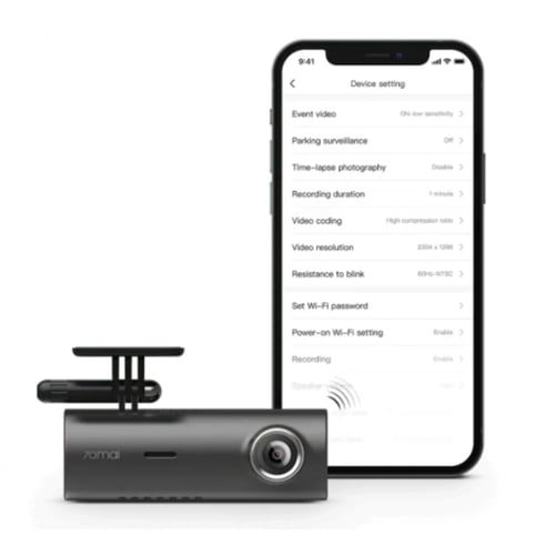 داش كام على الزجاج M300 اسود 70mai