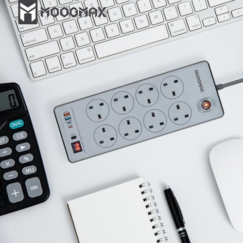 توصيله 8 مداخل +مدخلين USB+PD سلك 3متر MooGMax